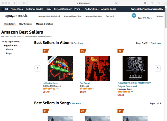 Amazon Music purchased songs